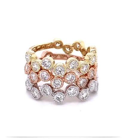 Bezel Twist Stackable Diamond Rings