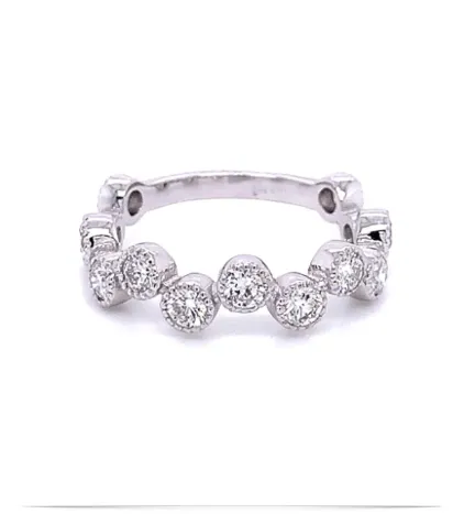 Bezel Twist Stackable Diamond Rings White