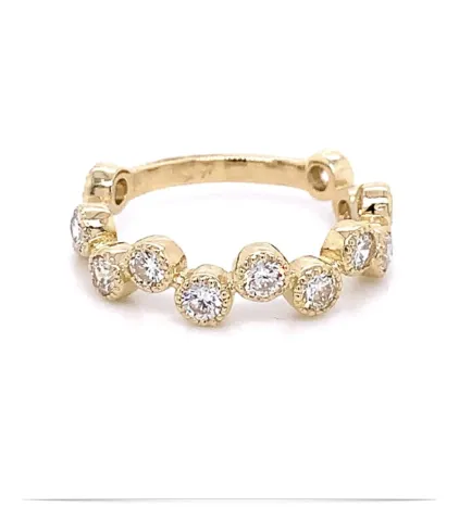 Bezel Twist Stackable Diamond Rings Yellow