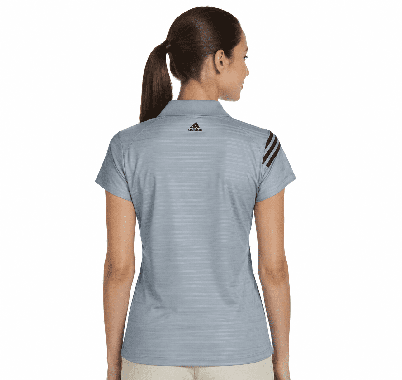 Adidas Ladies Striped Polo Shirt - Image 4