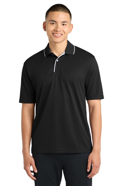 Dri-Mesh Performance Polo shirt with Striped Collar - Image 5