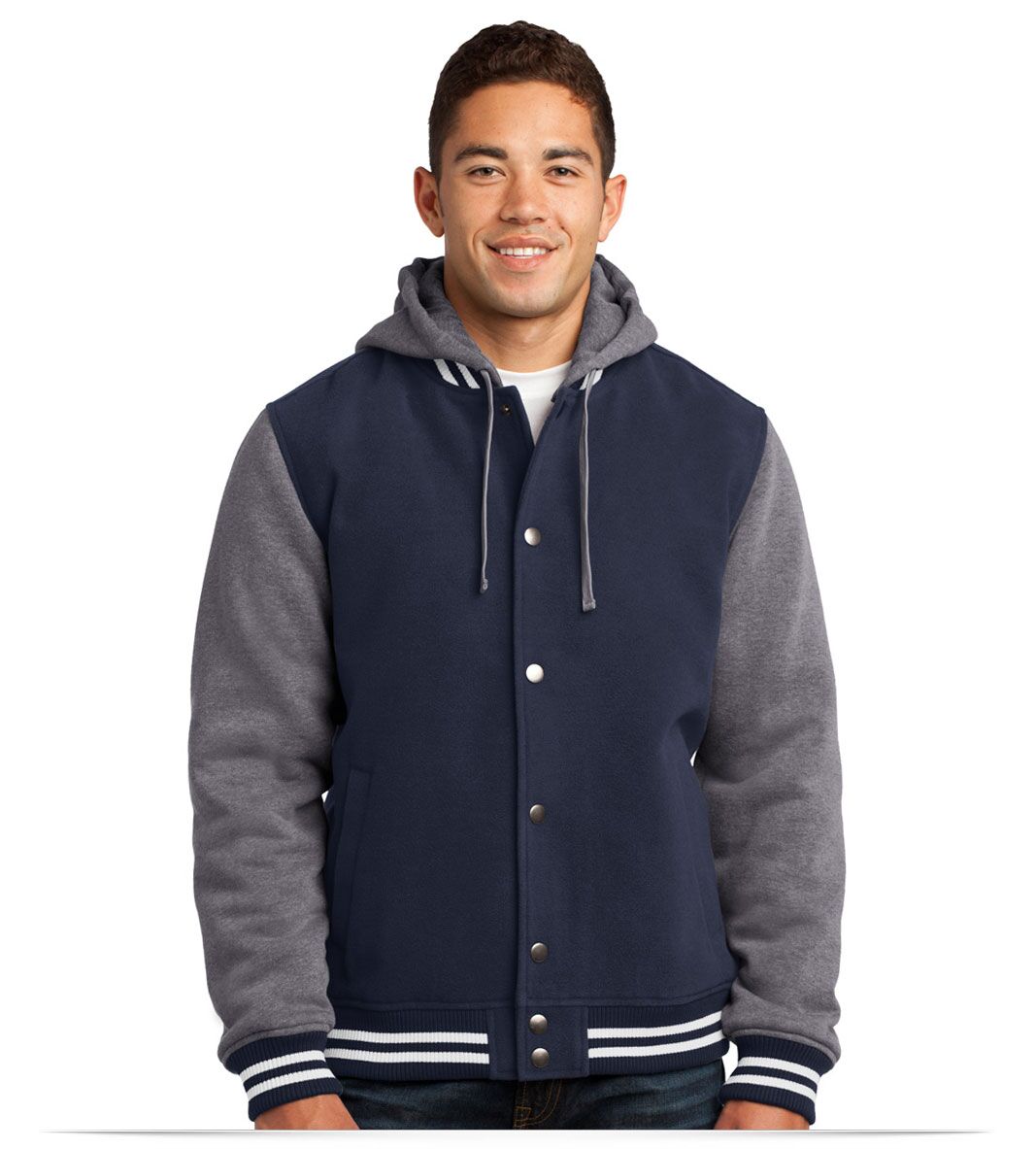 truenavyvntghthr Sport Tek Insulated Letterman Jacket