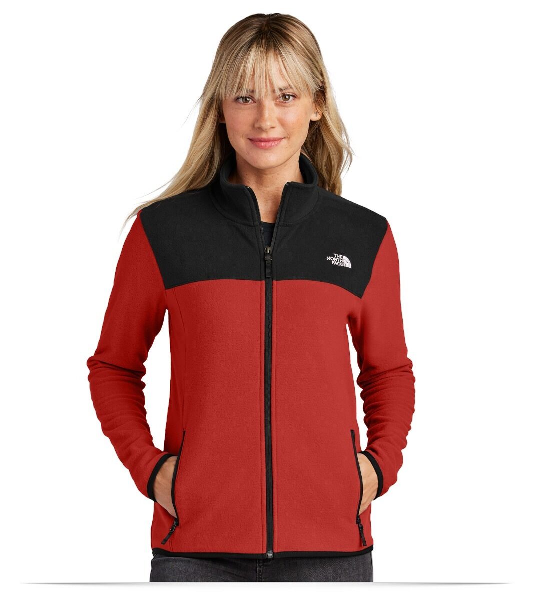 NF0A7V4K-Red-Front The North Face Ladies Glacier Full-Zip Fleece Jacket