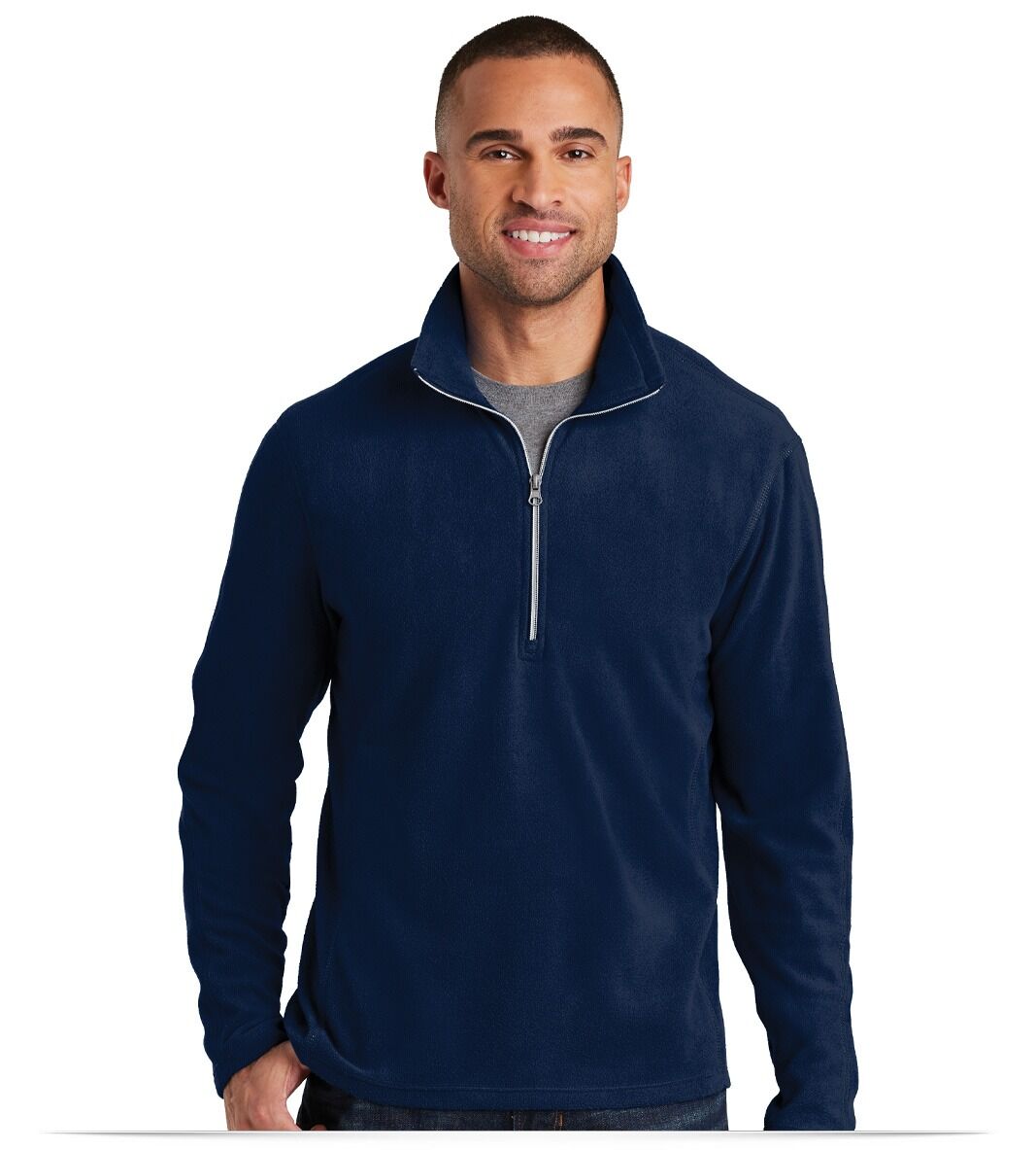 F224-navy-front Port Authority Microfleece 1/2-Zip Pullover