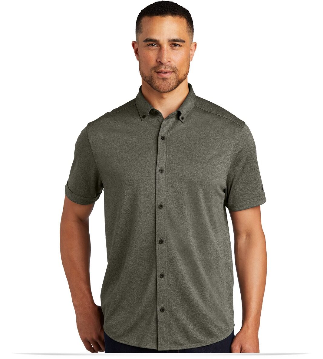 OG141-drivegreen-front Custom OGIO Gravitate Full-Button Polo