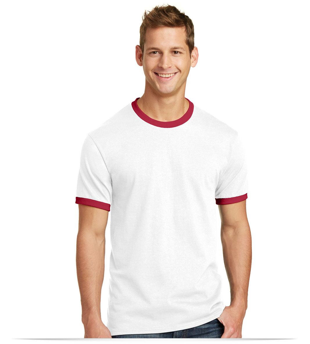 Customize Port and Company 5.4-oz 100% Cotton Ringer Tee Customize Port and Company 5.4-oz 100% Cotton Ringer Tee