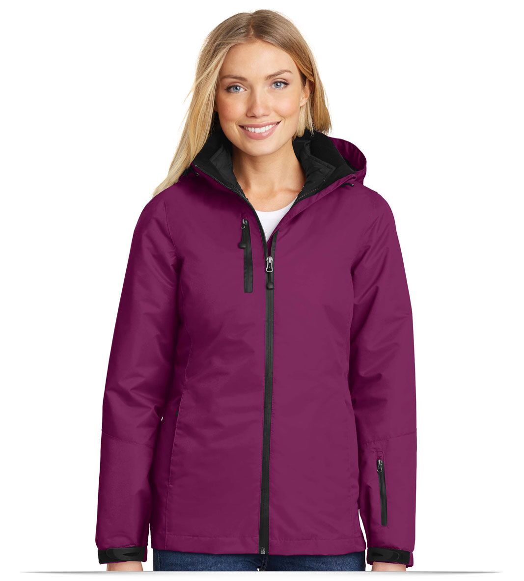 veryberryblack Port Authority Ladies Waterproof 3-in-1 Jacket