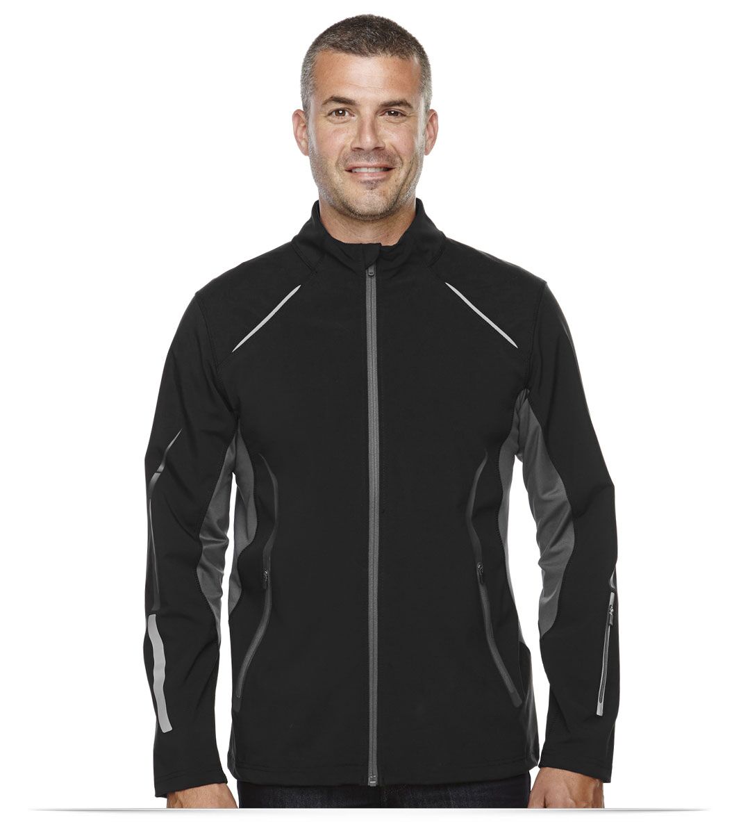 black Soft Shell Jacket with Laser Perforation