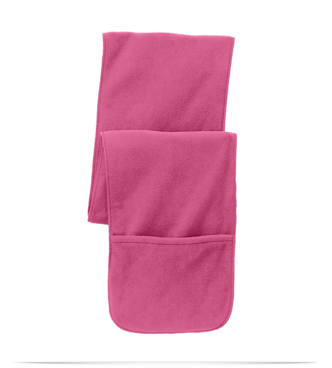 Pink Port Authority Extra Long Fleece Scarf with Pockets