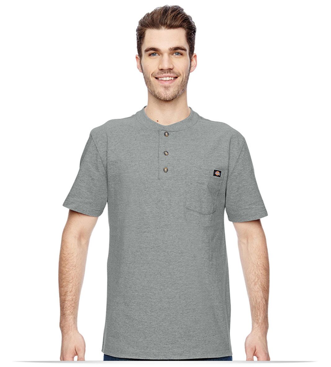 Light-grey Dickies Heavyweight Work Henley