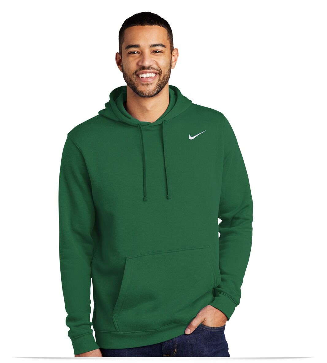 CJ1611_darkgreen_front Nike Club Fleece Pullover Hoodie
