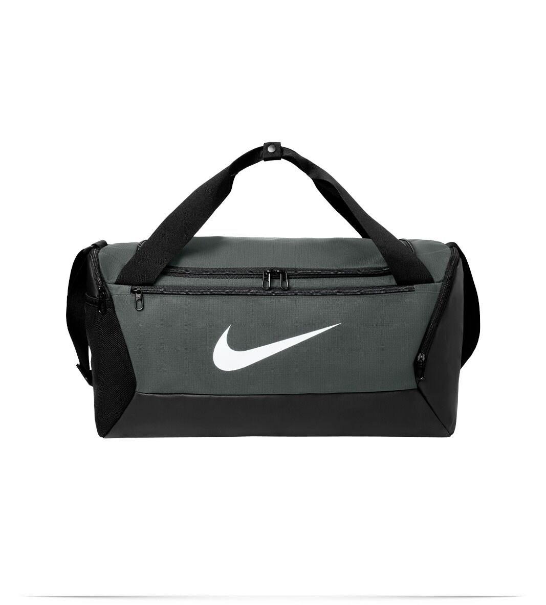 NKDM3976-FlintGrey-Front Nike Brasilia Small Duffel