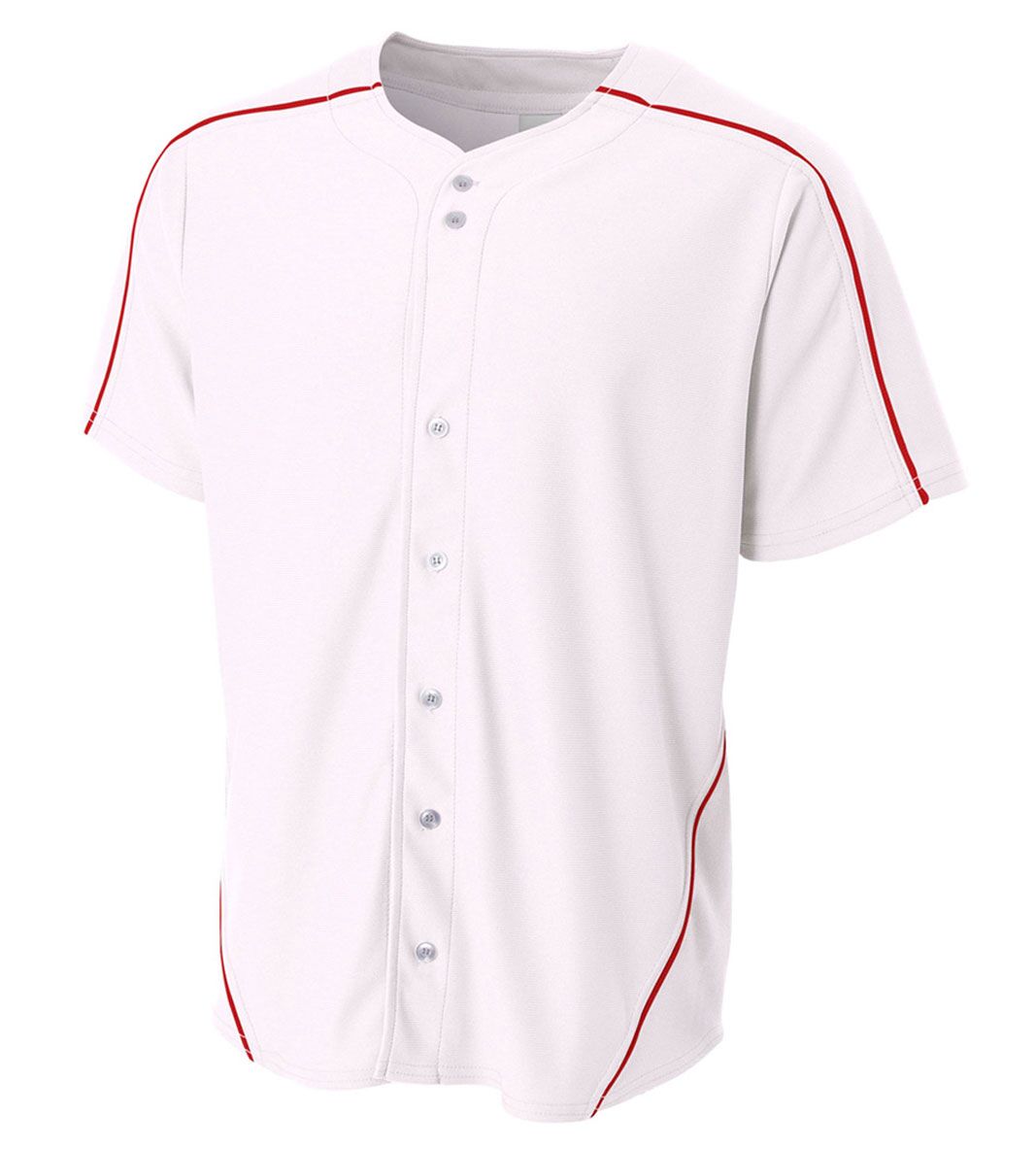 whitescarlet Youth Warp Knit Baseball Jersey