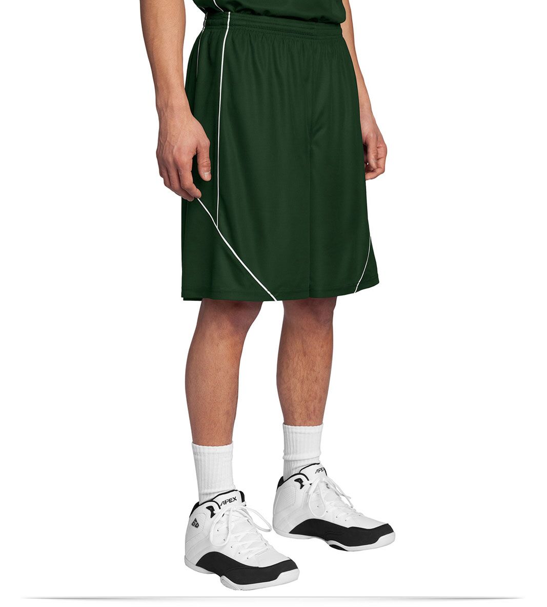 forestgreen Mesh Reversible Spliced Short