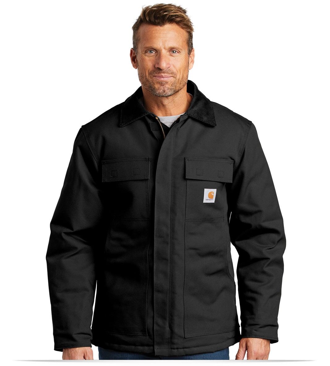 BCTT003-Black-Front Carhartt all Duck Traditional Coat
