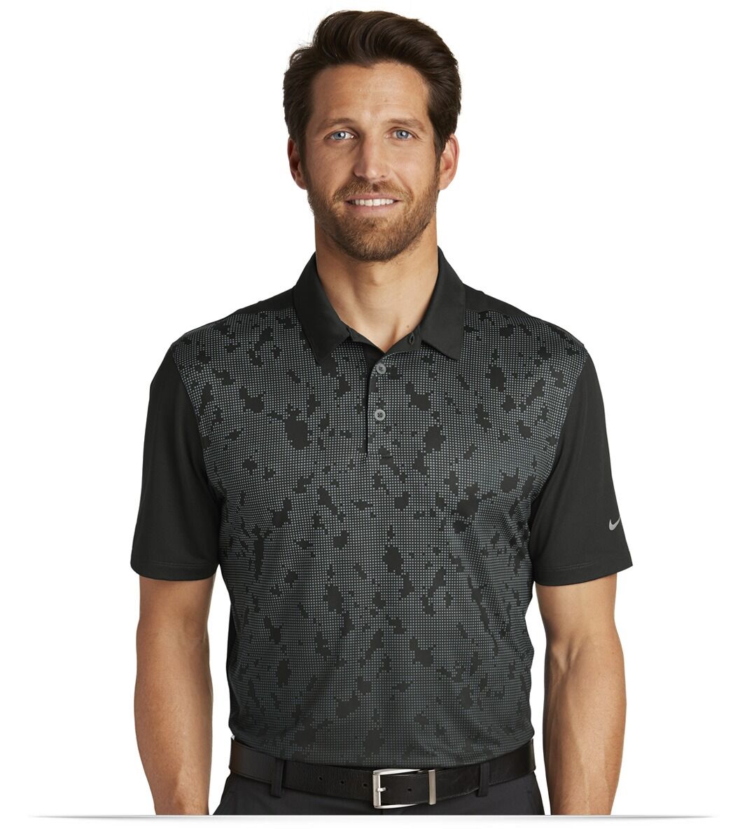 881658_black_front Nike Dri-FIT Mobility Camo Polo
