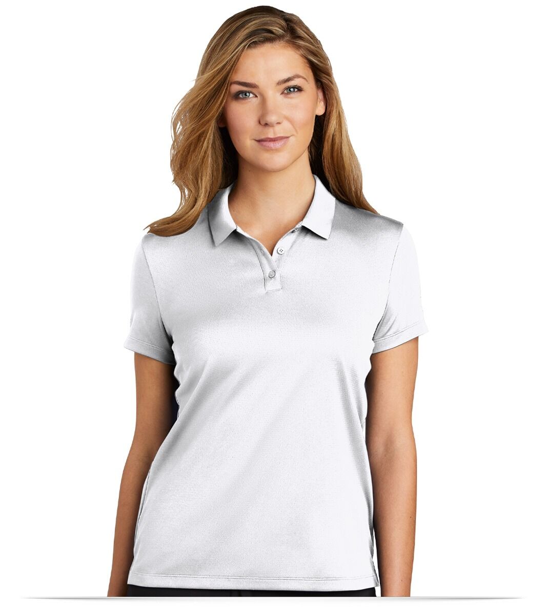 NKB6043-White-Front Nike Ladies Dry Essential Solid Polo