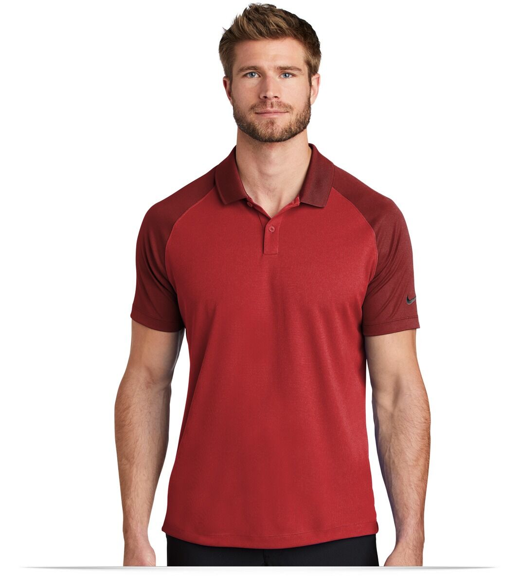 NKBV6047_gymredteamred_front Nike Dry Raglan Polo